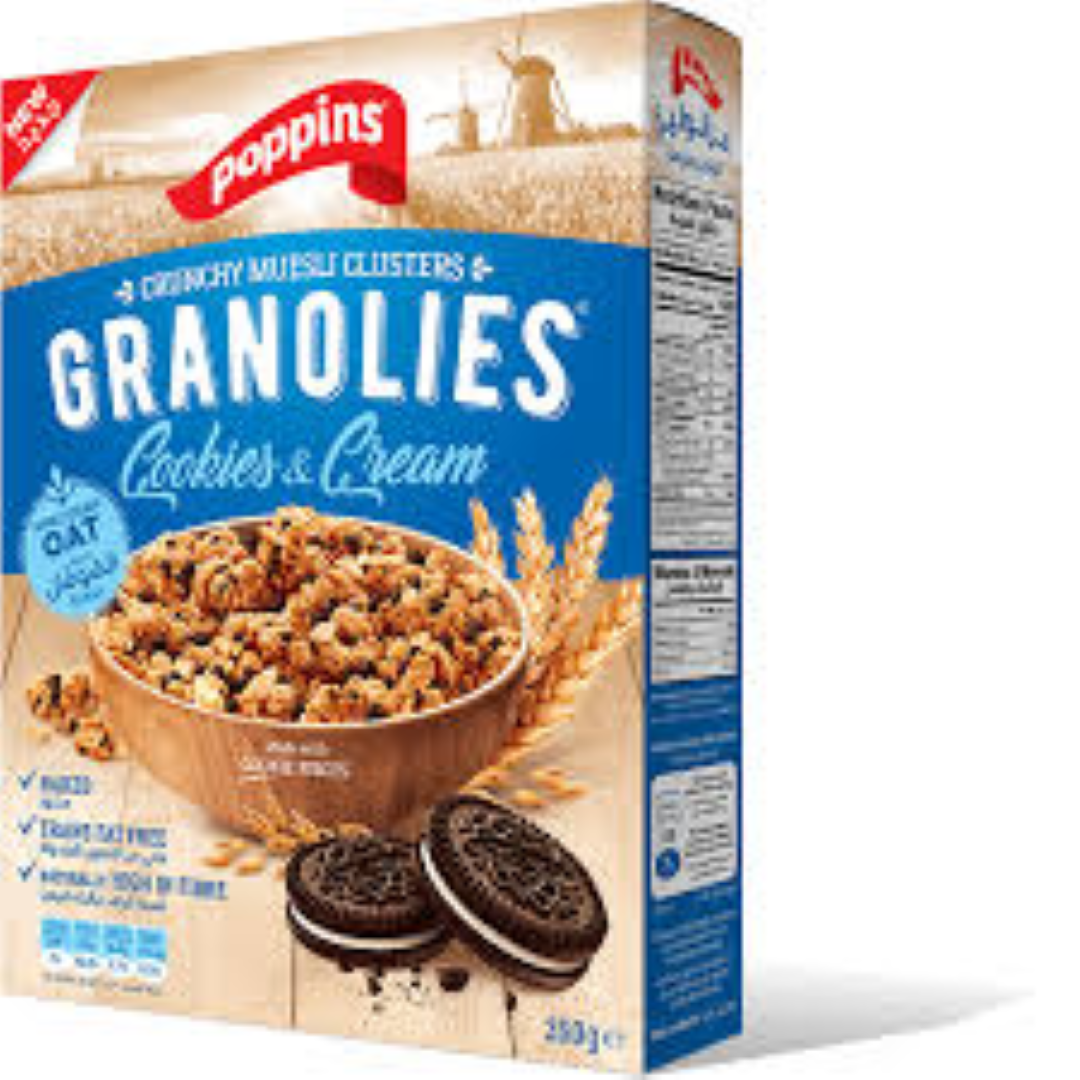 POPPINS GRANOLIES COOKIES & CREAM 350G